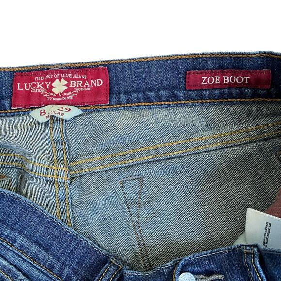 Lucky Brand Sz 8/29 ‘Zoe Boot’ Jeans Bootcut  Dark Wash Stonewashed Y2K Western - Picture 9 of 15